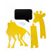 Dřevěný metr žirafa - 125 cm žlutý + tabule 32 x 44 cm