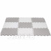 SPRINGOS Pěnové puzzle čtverce - 95,5x95,5x1cm - bílá, šedá