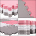SPRINGOS Pěnové puzzle čtverce - 95,5x95,5x1cm - bílá, šedá, růžová