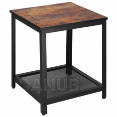 Konferenční stolek s policí - čtvercový - 45x45x55 cm - černá a hnědá