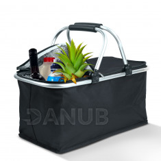 Termo skládací nákupní košík - 49 x 28 x 25 cm - 21 L - černý