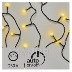 LED vánoční cherry řetěz - kuličky, 20m, teplá b., Časovač