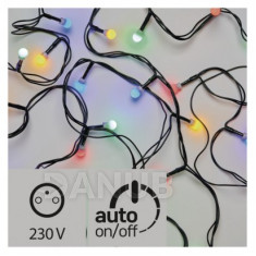 LED vánoční cherry řetěz - kuličky, 30m, multicolor, čas.