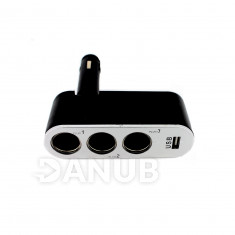 Rozbočovač do autozapalovače 3-itý + USB konektor 1A