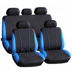 Sada potahů na sedadla - modrá / černá - 9 kusová - HSA001