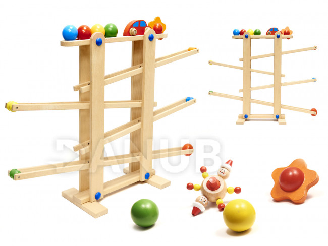 Montessori Dřevěná kuličková dráha XXL