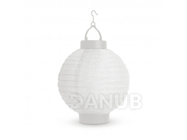 Solární lampion - bílý - studená bílá LED - 21 cm