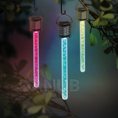 RGB LED solární lampa - bublinková - 175 x 30 mm