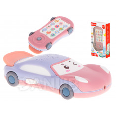 Hvězdný projektor auto s telefonem růžový