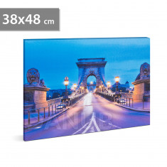 LED obraz - "Řetězový most" - 2 x AA, 38 x 48 cm