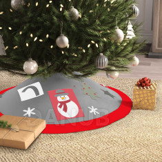 Kobereček pod vánoční strom - 97 cm - polyester - červená/šedá