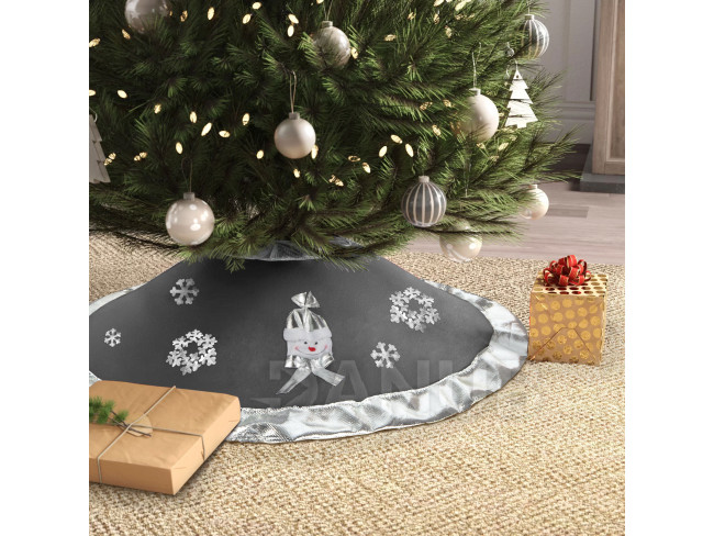 Kobereček pod vánoční strom - 97 cm - polyester - šedý/stříbrný