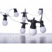 LED světelný řetěz - 10x párty žárovky mléčné, 5 m, vnější i vnitřní, teplá bílá