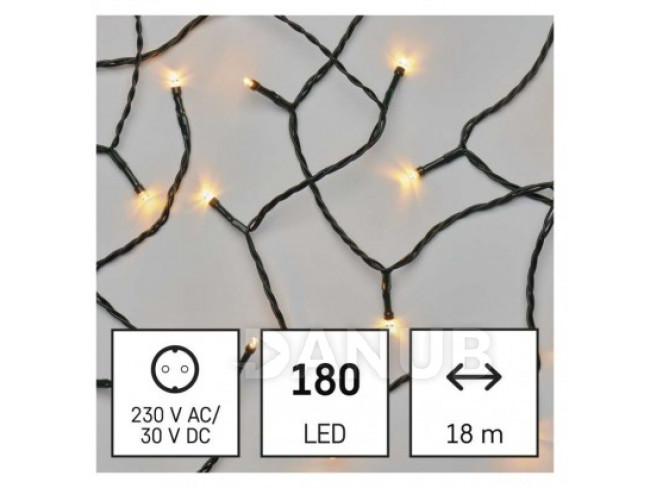 LED vánoční řetěz, 18 m, vnější i vnitřní, vintage, časovač