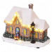 LED vánoční domek, 20,5 cm, 3 × AA, vnitř., Teplá bílá