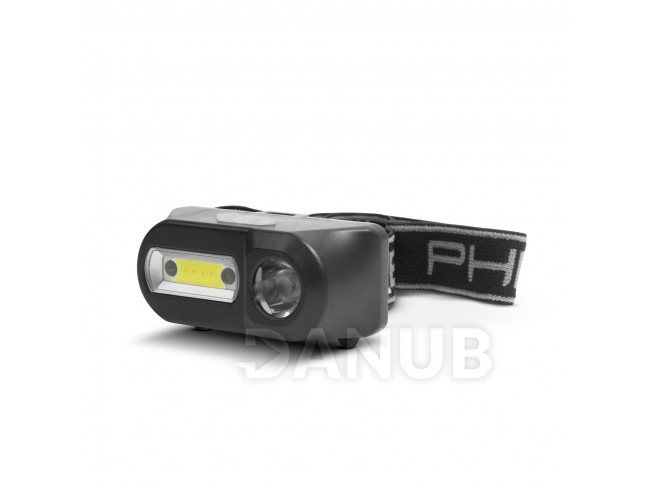 COB + XPE LED čelovka - s pohybovým senzorem - akumulátorem