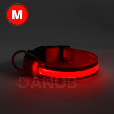 LED obojek - velikost M - červená