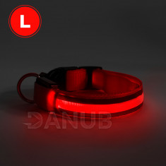 LED obojek - velikost L - červená