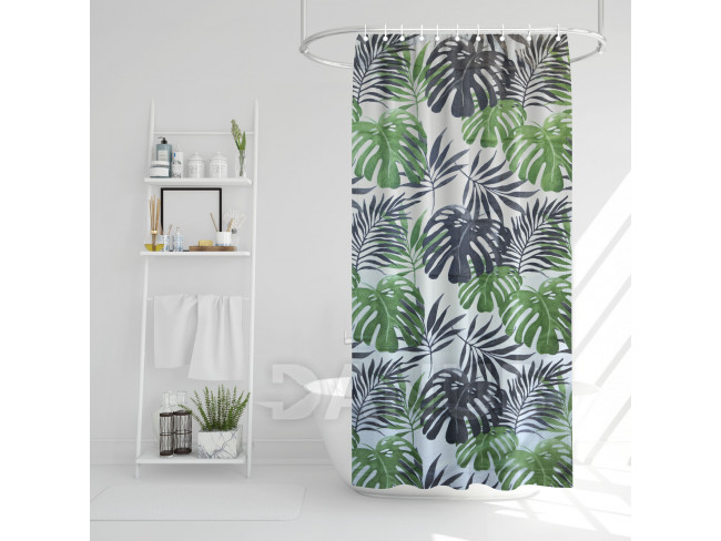 Závěs do sprchy - palmové listy - 180 x 180 cm