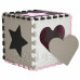 SPRINGOS Pěnové puzzle tvary - 150x150cm - šedá, růžová, černá