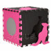 SPRINGOS Pěnové puzzle tvary - 120x120cm - šedá, růžová, černá