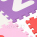 SPRINGOS Pěnové puzzle abeceda s čísly - 175x175 cm - růžová/fialová/bílá