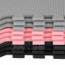 SPRINGOS Pěnové puzzle čtverce - 179x179cm - růžová, černá, šedá
