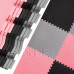 SPRINGOS Pěnové puzzle čtverce - 179x179cm - růžová, černá, šedá