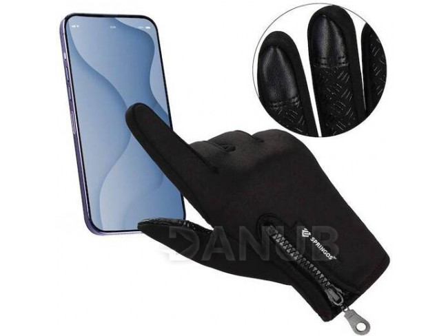Springos Univerzální zimní dotykové rukavice na telefon, velikost L, černé