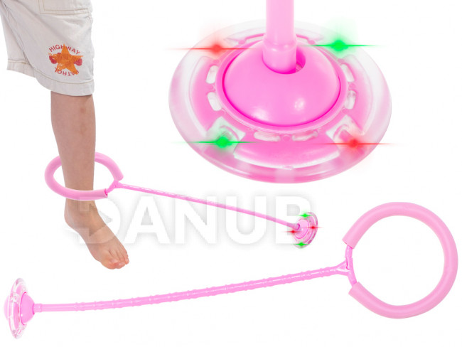 Hula hoop s LED ufem růžová