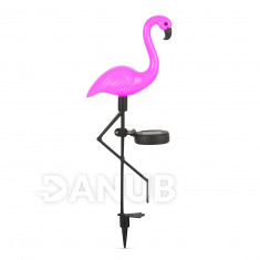 LED solární flamingo - zapichovací - plast - 52 x 19 x 6 cm