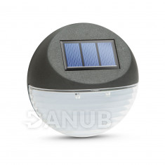 LED solární nástěnná lampa - černá, studená bílá - 11 x 11 x 4 cm