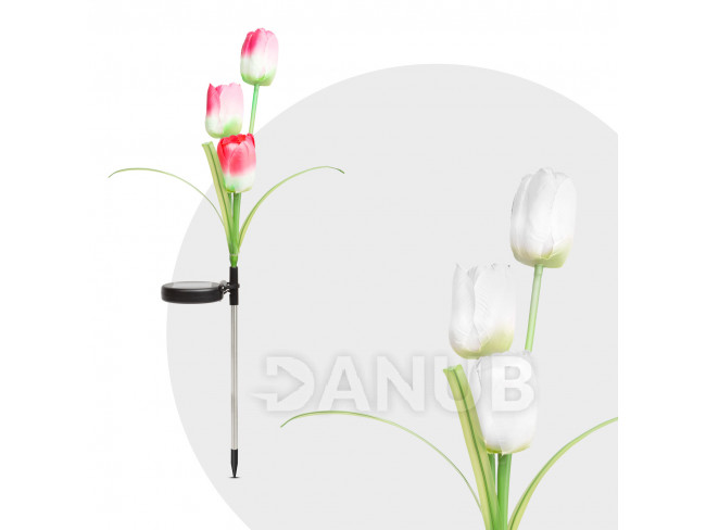 Zapichovací solární květ - RGB LED - 70 cm - 2 ks / balení