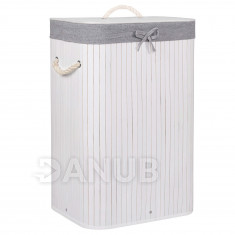 Bambusový koš na praní - 72L - bílo šedý