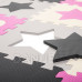 Pěnová puzzle ohrádka 36ks šedá a růžová 143 cm x 143 cm x 1 cm