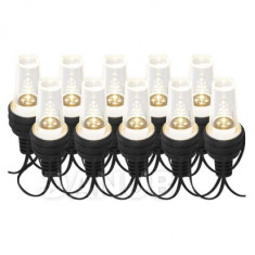 LED světelný řetěz – 10x párty žárovky čiré, 4,5 m, vnější i vnitřní, studená bílá