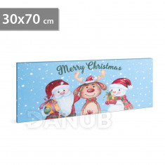 Vánoční LED obrázek - s věšákem na zeď, 2 x AA, 70 x 30 cm