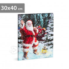 Vánoční LED obraz - s věšákem na zeď, 2 x AA, 30 x 40 cm