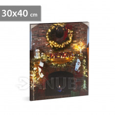 Vánoční LED obraz - s věšákem na zeď, 2 x AA, 30 x 40 cm