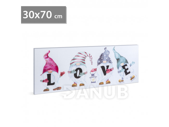 LED obrázok na stenu -  "LOVE" - 2 x AA, 70 x 30 cm