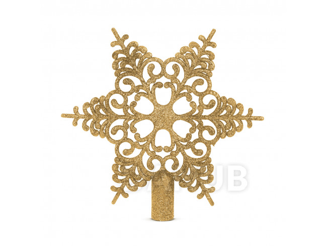 Ozdoba na špic vánočního stromu - ve tvaru hvězdy - 20 x 20 cm - zlatá