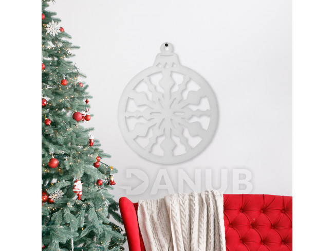 Vánoční dekorace - koule - 36,5 x 44 cm - bílá/zlatá