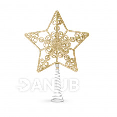 Ozdoba na špic vánočního stromu - hvězda - 20 x 15 cm - zlatá
