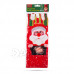 Vánoční držák lahví se stuhou - mikuláš - polyester - 32 x 12,5 cm