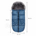 SPRINGOS Fusak Luxury Modern s kožešinou 4v1 - 90cm - Modrý