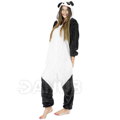 Plyšový overal Kigurumi - vzor panda - velikost M - 160cm