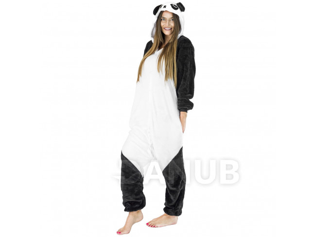 Plyšový overal Kigurumi - vzor panda - velikost L - 170 cm