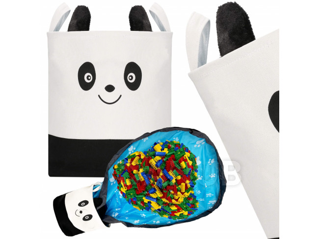 Springos Koš na uložení hraček s držadly - černobílá panda