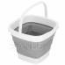 Springos Skládací kbelík silikonové hranaté - 3L - šedo-bílé
