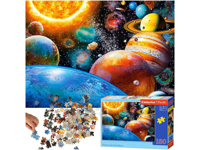 CASTORLAND Puzzle 180 dílků - Planety a jejich měsíce - 7+